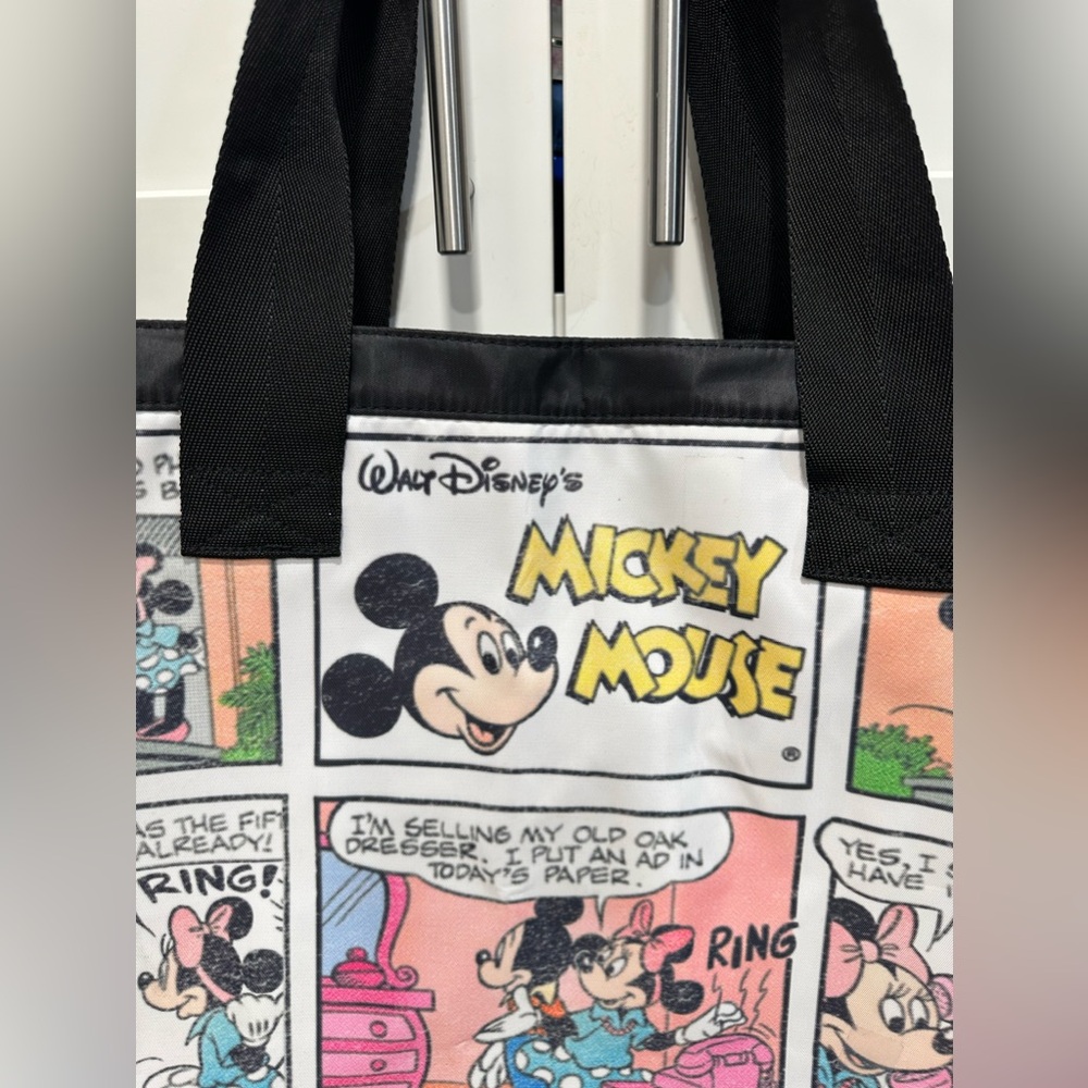 Disney Mickey Minnie Mouse Comic Strip Screen Art Tote Bag Handbag Purse - Picture 2 of 8